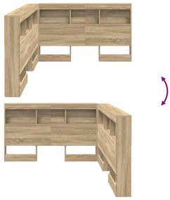 Tároló fejtámla polcokkal tárolóval sonoma tölgy 120 cm Faanyag