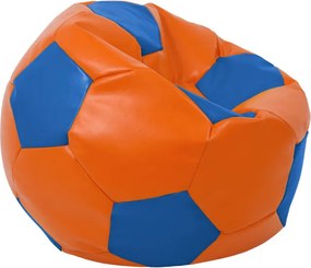 Baby Ball babzsákfotel - műbőr - narancssárga/kék - 70 liter