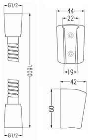 Mexen tartozékok - 1 pontos kézizuhany készlet R-77, króm, 785776052-00