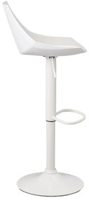 Fehér bőr utánzat állítható magasságú bárszék szett 2 db-os (ülésmagasság 56,5 cm) – Casa Selección