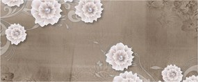 Kép - drapéria virágokkal (120x50 cm)