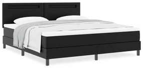 Boxspringágy fekete színben, szuper king méretben, műbőr matraccal