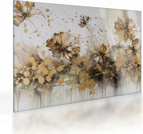 Üveg kép - Absztrakt virágos festmény (70x50 cm)