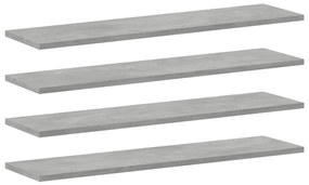 4 db betonszürke szerelt fa könyvespolc lap 80 x 20 x 1,5 cm