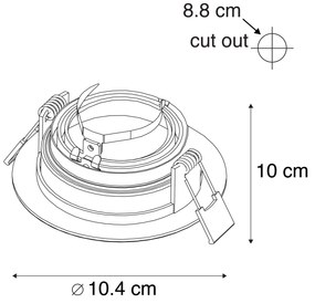 Okos süllyesztett spotlámpa fehér acéllal, Wi-Fi GU10-zel - Rondoo