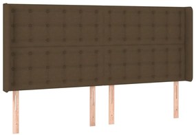 sötétbarna szövet LED-es fejtámla 163x16x118/128 cm