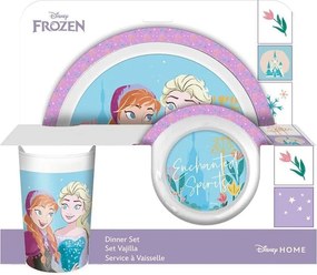 Disney Jégvarázs Enchanted étkészlet, micro műanyag szett Dobozban