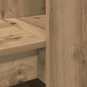 Asztal polcokkal kézműves tölgy 122 x 67 x 145 cm Faanyag