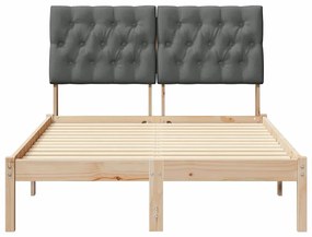 Ágykeret Kárpitozott Fejtámlával fejtámlával Barna 120 x 200 cm