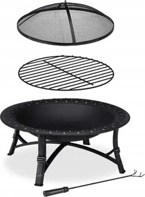 Fém hordozható tűzrakóhely FIREBOWL ∅ 90 cm, fekete