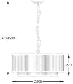 Zuma Line P0528-06H-P7AC - Csillár láncon SERGIO 6xE14/60W/230V fekete