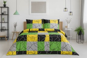 Pamut ágyneműhuzat 2 ágyra CHESS LIME, színes Ágyneműhuzat mérete: 2 db 70 x 90 cm | 2 db 140 x 200 cm