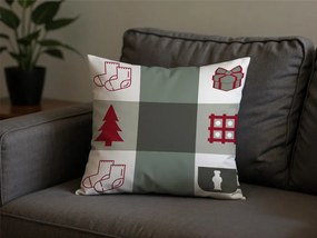 2 db díszpárnahuzat szett CHRISTMAS SOCKS 45x45 cm, zöld