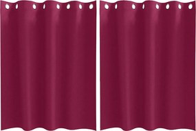 vidaXL Fekete Függöny Gyűrűkkel 2 pcs Bordó 140 x 140 cm Poliészter