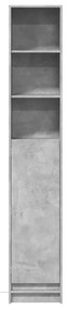 betonszürke szerelt fa tálalószekrény LED-del 36 x 32,5 x 200cm