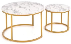 PACILA dohányzóasztal szett (2 db), márvány dekor/arany