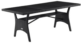 Deuba Rattan asztal 190x90x75 cm - fekete