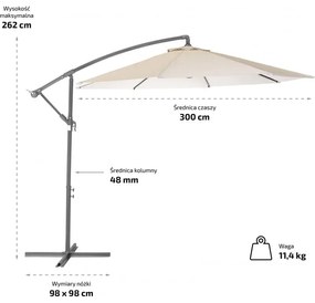 Összecsukható kerti napernyő SOLIMARE 300 cm, kék