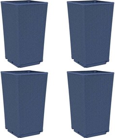 vidaXL 4 db kékszürke polipropilén kerti ültetőláda 32,5 x 32,5 x 57 cm