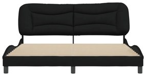 fekete szövet ágykeret matrac nélkül Hvar 180 x 200 cm