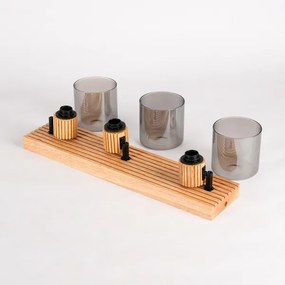 Brilagi - HYGGE spotlámpa 3xE14/15W/230V kaucsukfa/füstszínű