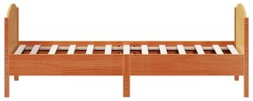 viaszbarna tömör fenyőfa ágy matrac nélkül 75 x 190 cm