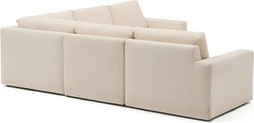 Bézs zsenília sarokkanapé (variálható sarok-L alakú) Alea – Kave Home