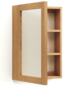 Natúr színű teakfa fali tükrös fürdőszoba szekrény 50x70 cm Plubia – Kave Home