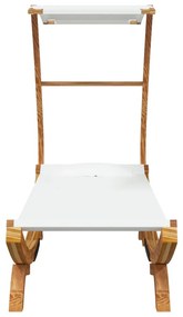 Kültéri krém baldachinos hajlított fa nyugágy 100x190x134 cm