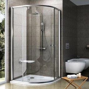 Ravak Pivot negyedkör alakú zuhanykabin 90x90 cm 37677u00z1 PSKK390TS