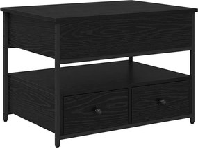vidaXL Dohányzóasztal fiókkal Fekete tölgy 70 x 50 x 54.5 cm Faanyag