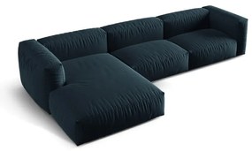 Sötétkék moduláris sarokkanapé (bal oldali) Martina – Micadoni Home