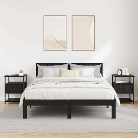 Éjjeliszekrény 2 pcs Musta tammi 40 x 42 x 56 cm Faanyag