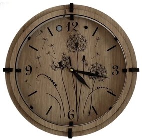 Li-Go 23688/DUB2 - LED falióra mozgásérzékelővel, LED/1xAA, átmérő 32 cm, tölgy