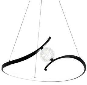 LED Csillár zsinóron PERLA LED/34W/230V fekete