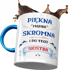 Kék Bögre Nővérnek Születésnapra Ajándék Nyomtatott Fotóval