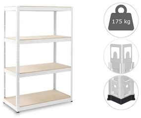 MEGA HIT: Salgó polc 1500x700x300 mm lakkozott 4-polc, teherbírás 700 kg - FEHÉR