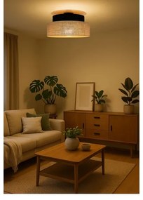 Mennyezeti lámpa BOHO 1xE27/60W/230V átm. 40 cm fekete/bézs