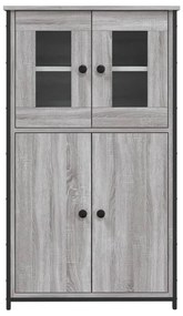 szürke sonoma színű szerelt fa magasszekrény 62 x 32 x 106,5 cm