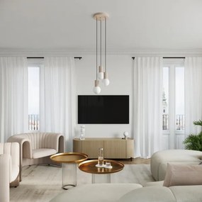 Sollux SL.1745 - Csillár zsinóron HALO 3xG9/8W/230V átm. 25 cm bézs