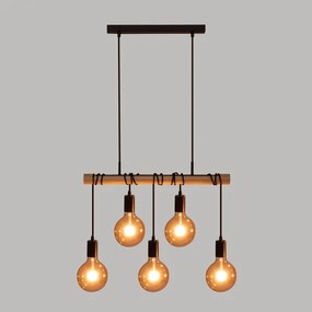 Atmosphera - Csillár zsinóron JAKE 5xE27/40W/230V fenyő