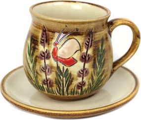 0,2 l-es csésze pillangó csészealjjal, levendula