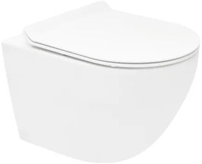 Wc soft close ülőkével felakasztható fehér fényes felülettel hátsó kifolyással WC01T