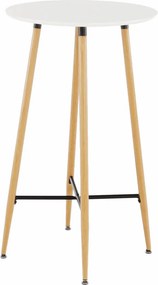 Bárasztal, fehér/tölgy, átmérő 60 cm, IMAM
