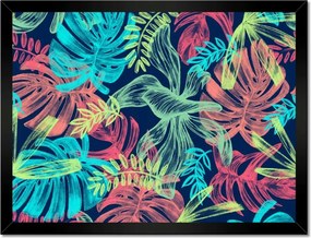 Monstera keretes poszter 40x30, levelek színben