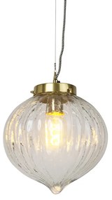 Vintage függesztett lámpaüveg sárgarézzel - Visha