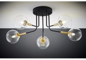 Jupiter 2040 - Felületre szerelhető csillár BURANO 5xG9/10W/230V fekete/arany/átlátszó