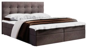 Franciaágy  Boxspring 140 cm Fade 2 (sötétbarna) (matraccal és tárolóhellyel). 1046495
