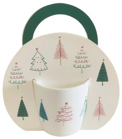 Home Elements Erdő porcelán bögre karácsonyi mintával 300 ml, díszdobozban