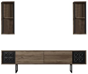 TV szekrény Black Line - Walnut, Black